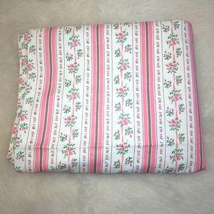 FABRIC Pink floral striped cotton, 4 yards